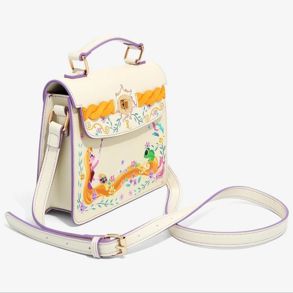 Danielle Nicole Disney Tangled Rapunzel & Pascal Floral Handbag - Picture 2 of 6